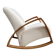 Large white boucle fabric rocking chair