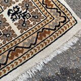 Large Persian rug beige brown wool knotted handmade 250x350cm