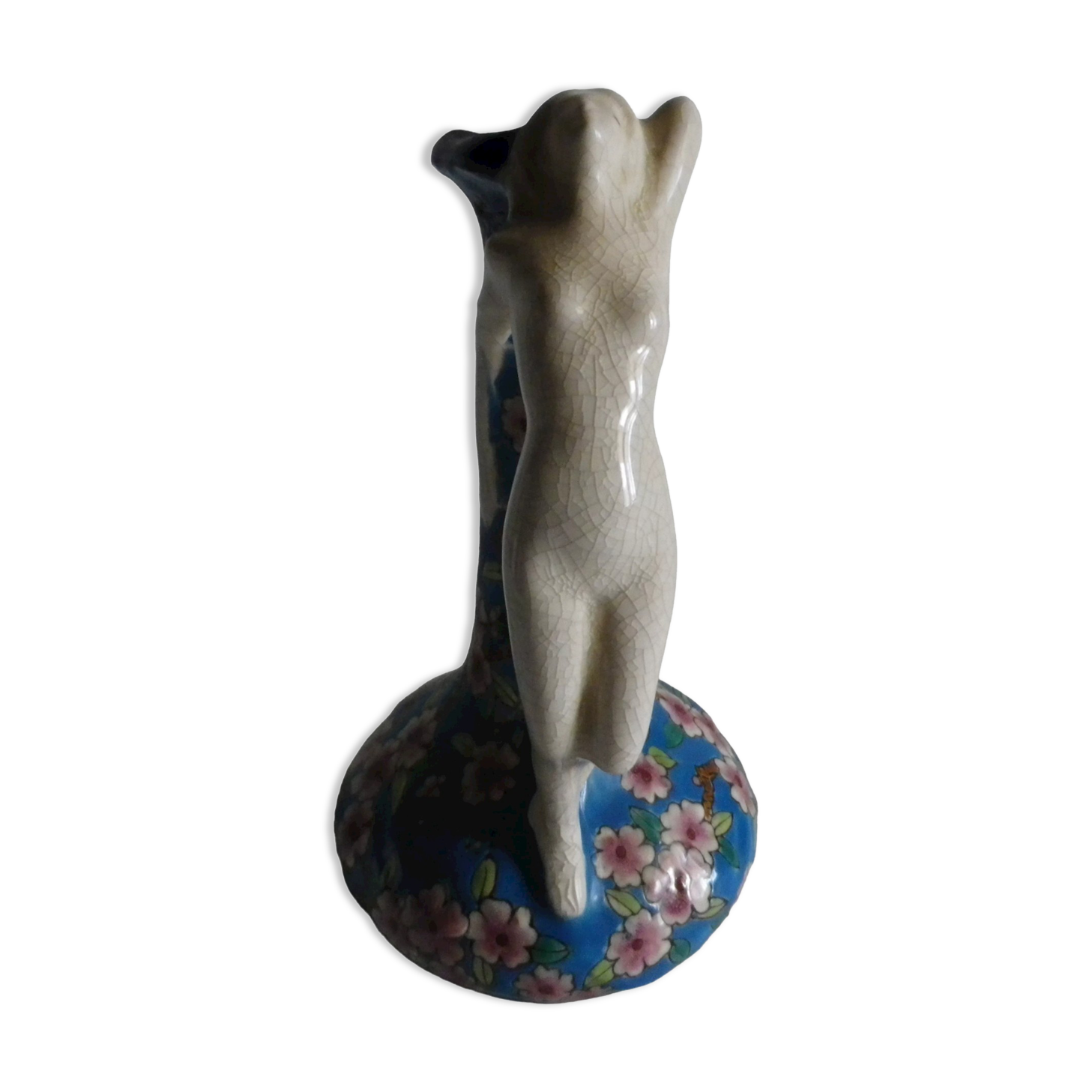 Enamel vase of la louvière