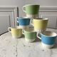 set of 6 colorful coffee cups pop Digoin Sarreguemines 60s