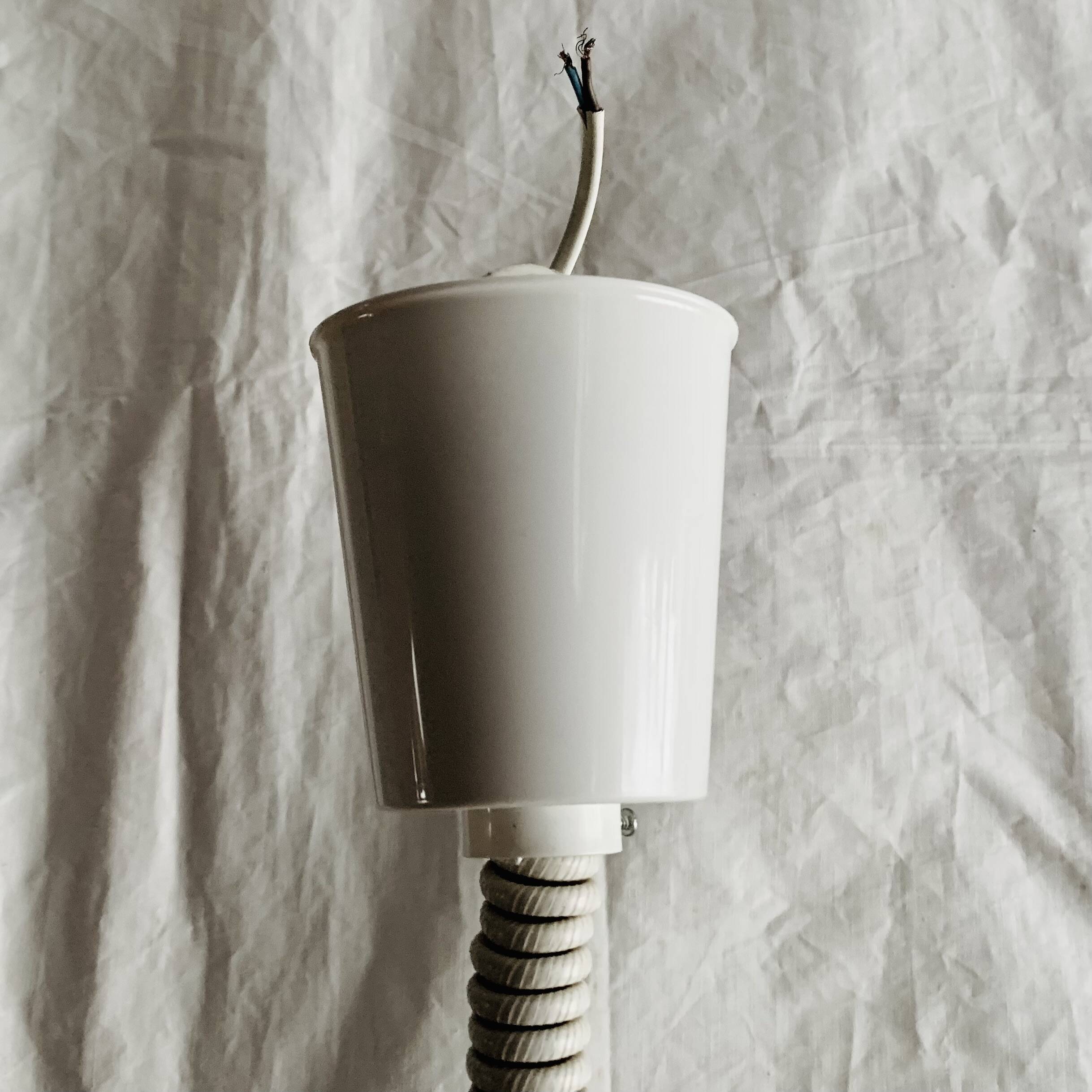 Vintage white ceramic up-and-down pendant light