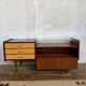 Enfilade vintage bicolore – Plateau en verre – Design rétro chic