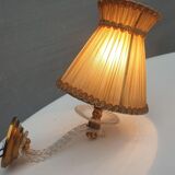Pair of vintage wall lamps plexi lampshade pleated gold