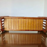 Letter holder, wall mail rack in bamboo 60s 70s