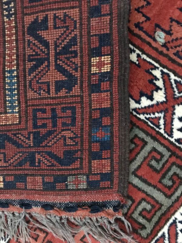 Carpet vintage Afghan pattern Hatchlou done hand 168 X 205 cm
