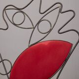 Chaise sculpture vintage années 70 en fer et tissu design italien