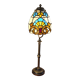1920s brass lamp with tiffany stained glass shade 48x14