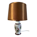 Table lamp in fine porcelain, decorated with "roses"