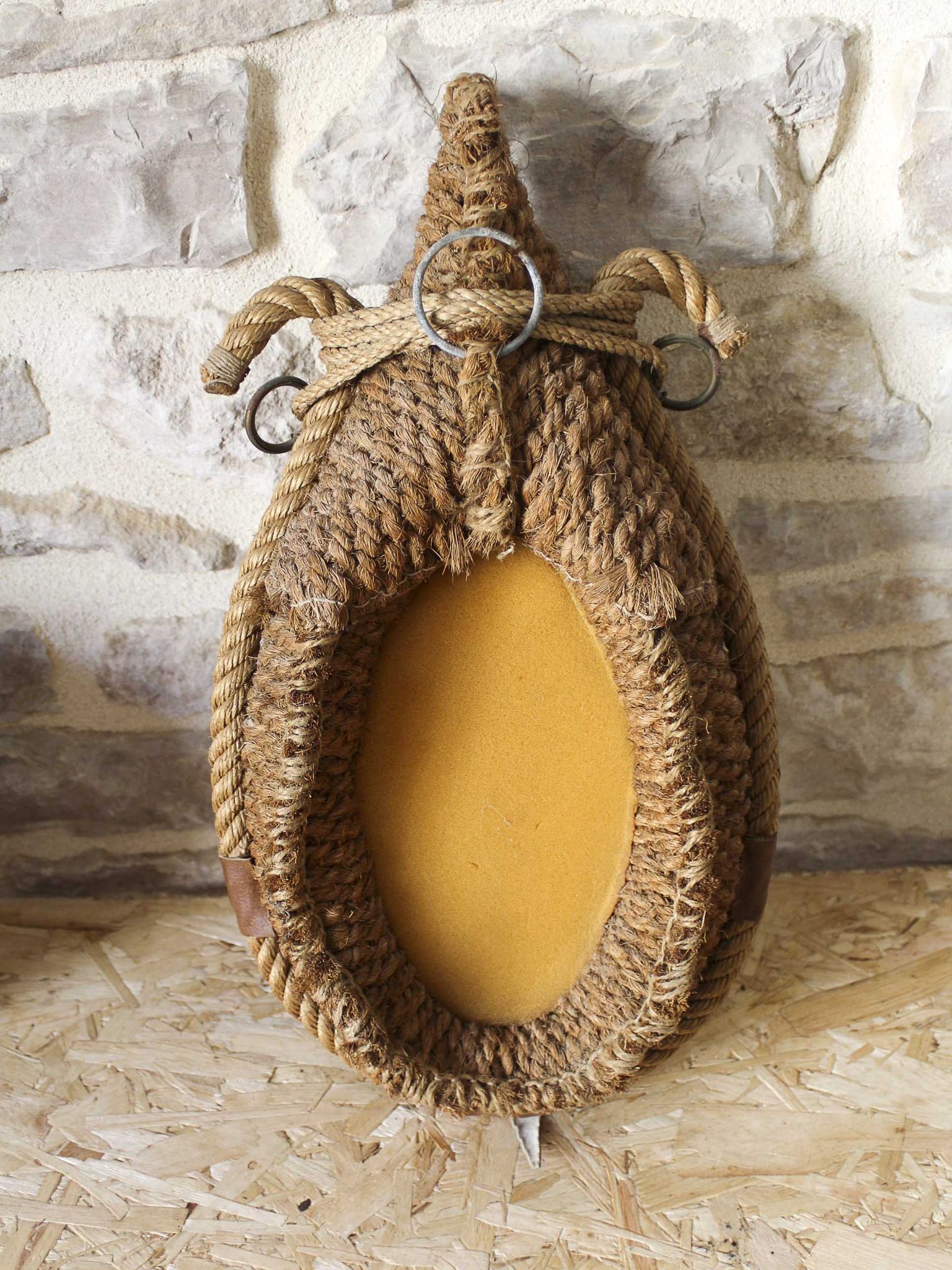 Miroir en corde années 50 46x25cm