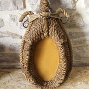 Miroir en corde années 50 46x25cm