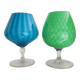 Lot de 2 vases en opaline italienne Empoli