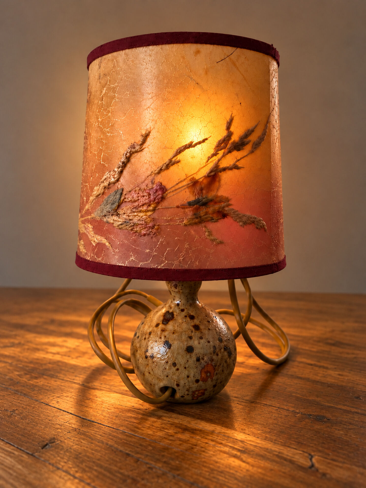 Table lamp in pyrite stone by Guy Baudat, 1970s – Ball base