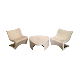 Two armchairs and a coffee table
