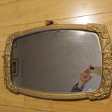 Painted wooden art deco mirror 33 X 51 cm