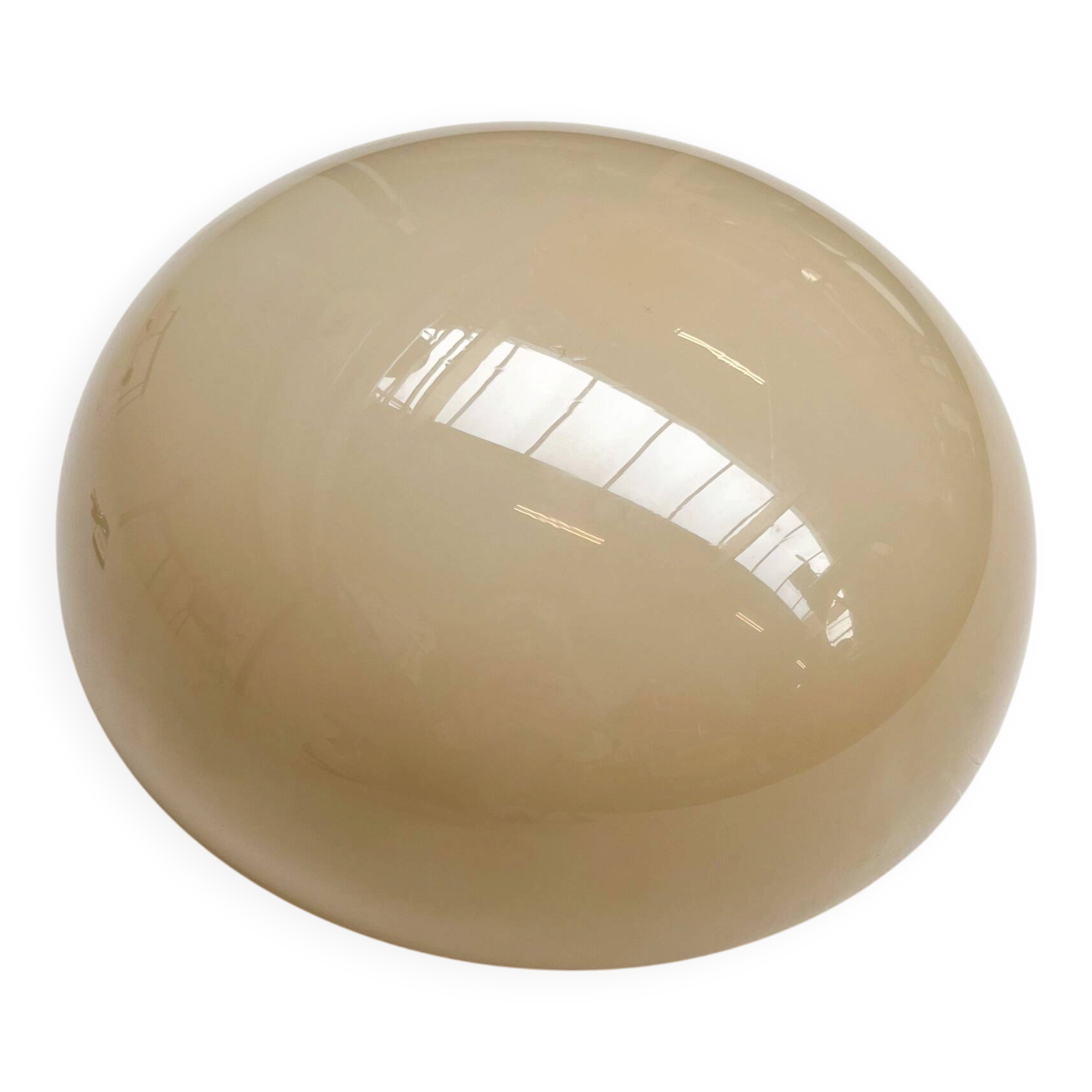 Opaline glass beige ceiling or wall lamp, 1950s