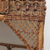 70s wicker and rattan hairdresser