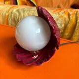 Burgundy ceramic shell lamp