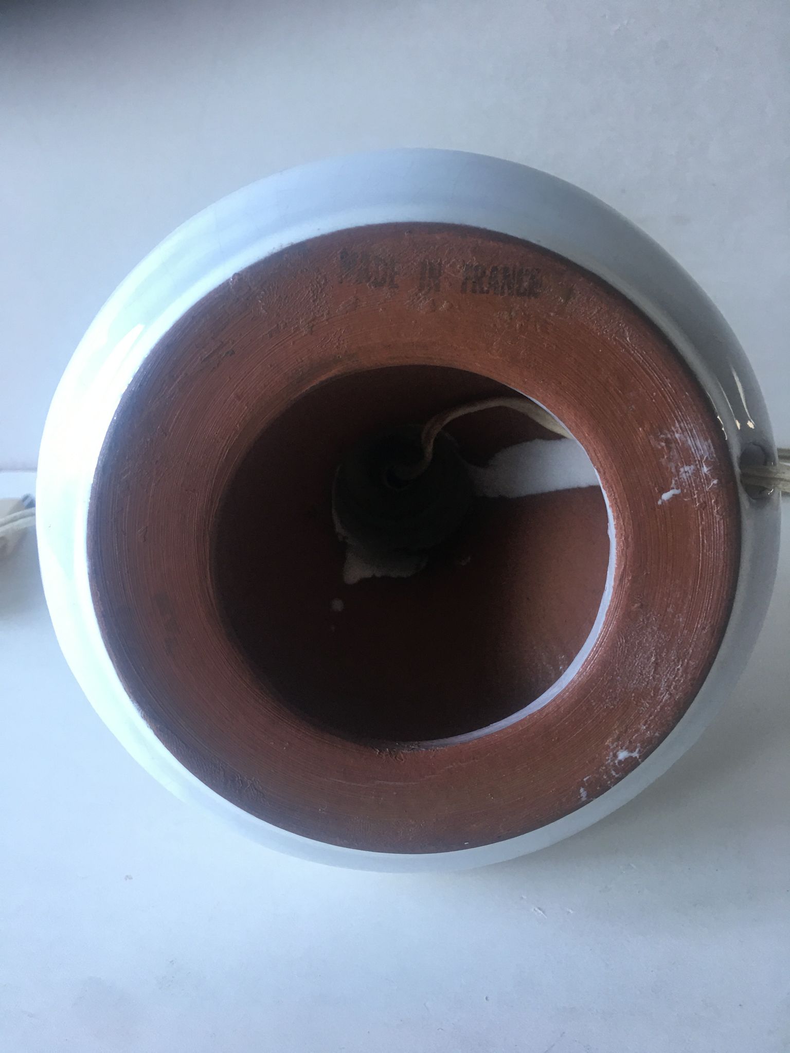 Lampe vintage en céramique craquelée