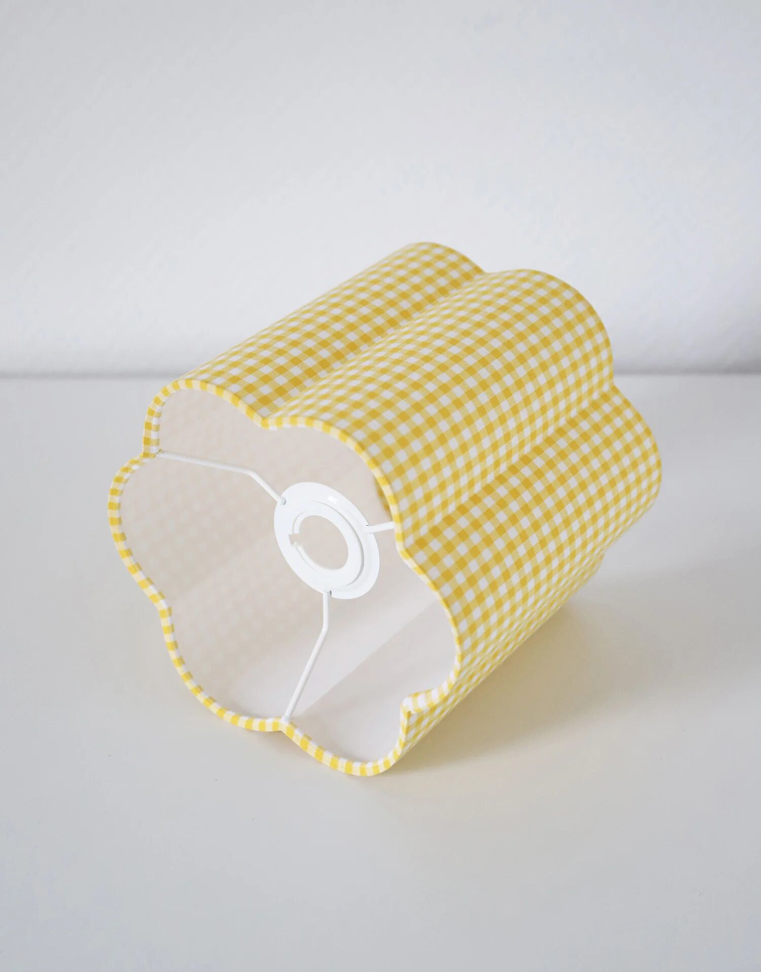 Flower-shaped lampshade Flora "mini yellow check"