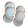 6 assiettes à dessert A. Lanternier Limoges – décor or, années 1950