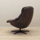 Fauteuil pivotant en cuir, design danois, années 1960, designer : HW Klein, fabrication : Bramin