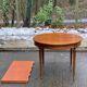 Round extendable dining table in Louis XVI style, 100cm with 2 extensions.