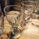 12 small twisted bistro glasses, 19th century