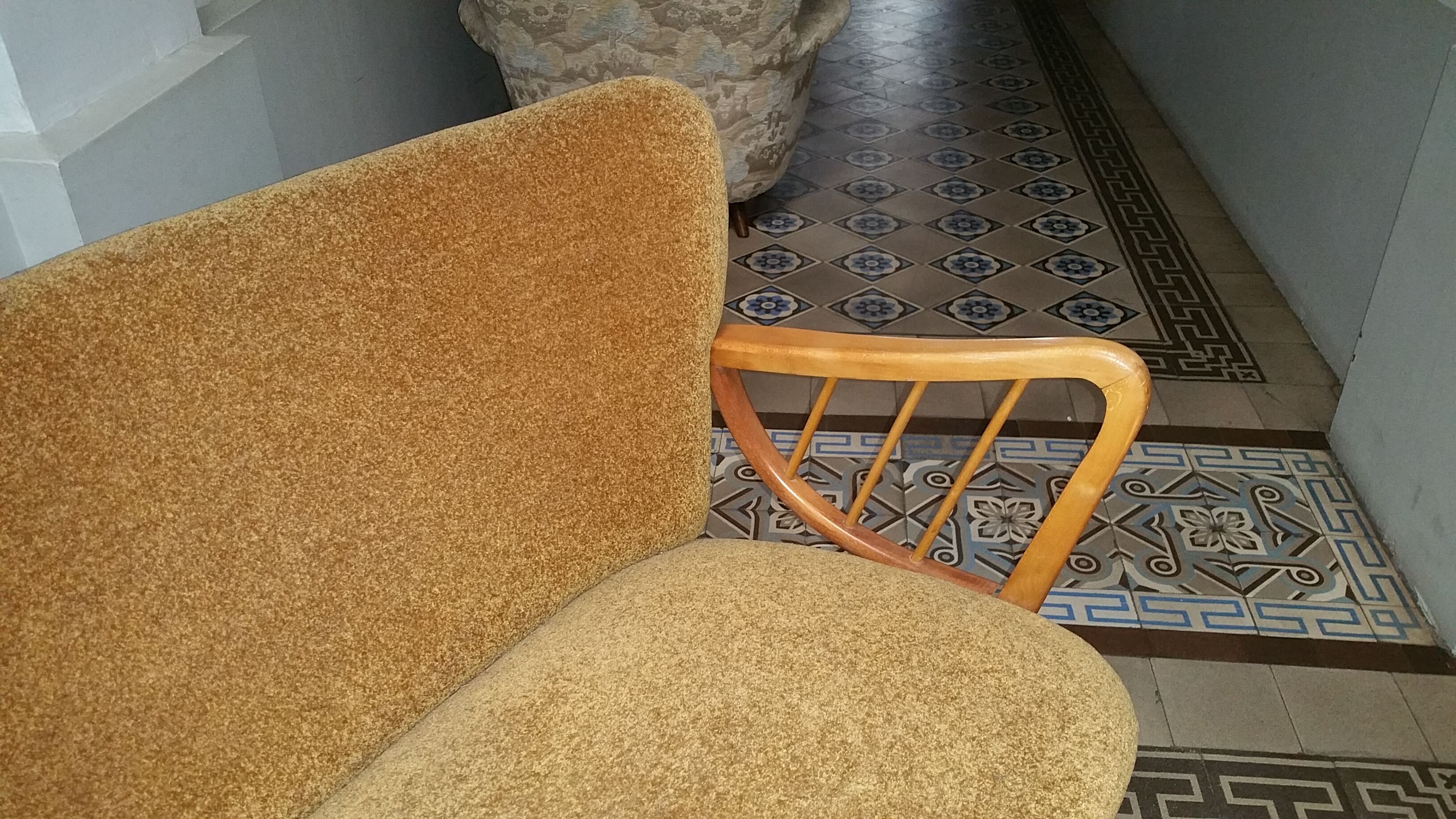 Sofa sofa Danish Scandinavian organic vintage 50/60s golden yellow