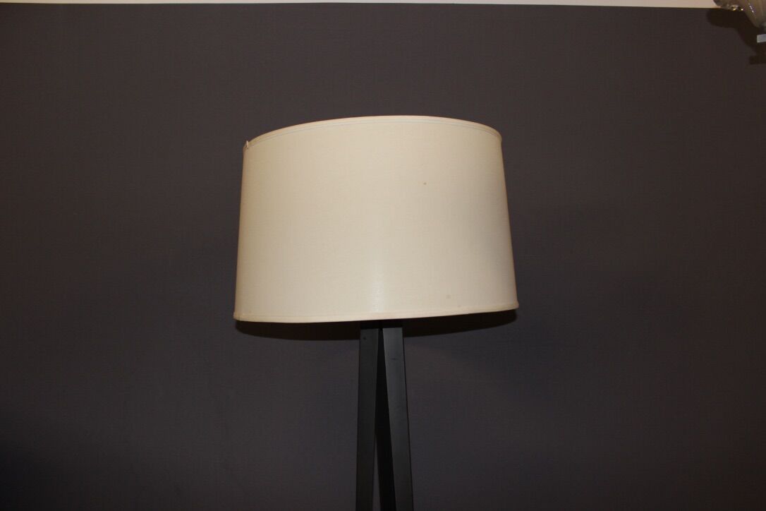 Floor lamp in black lacquered steel around 1980