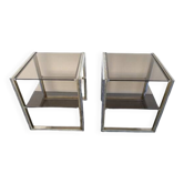 Ensemble de 2 tables d'appoint style  Hollywood Regency