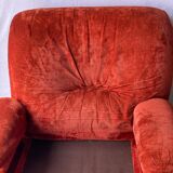 Vintage burgundy red velvet armchair