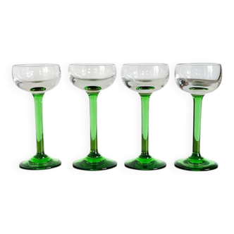 4 verres bistrot années 60 à digestif neufs