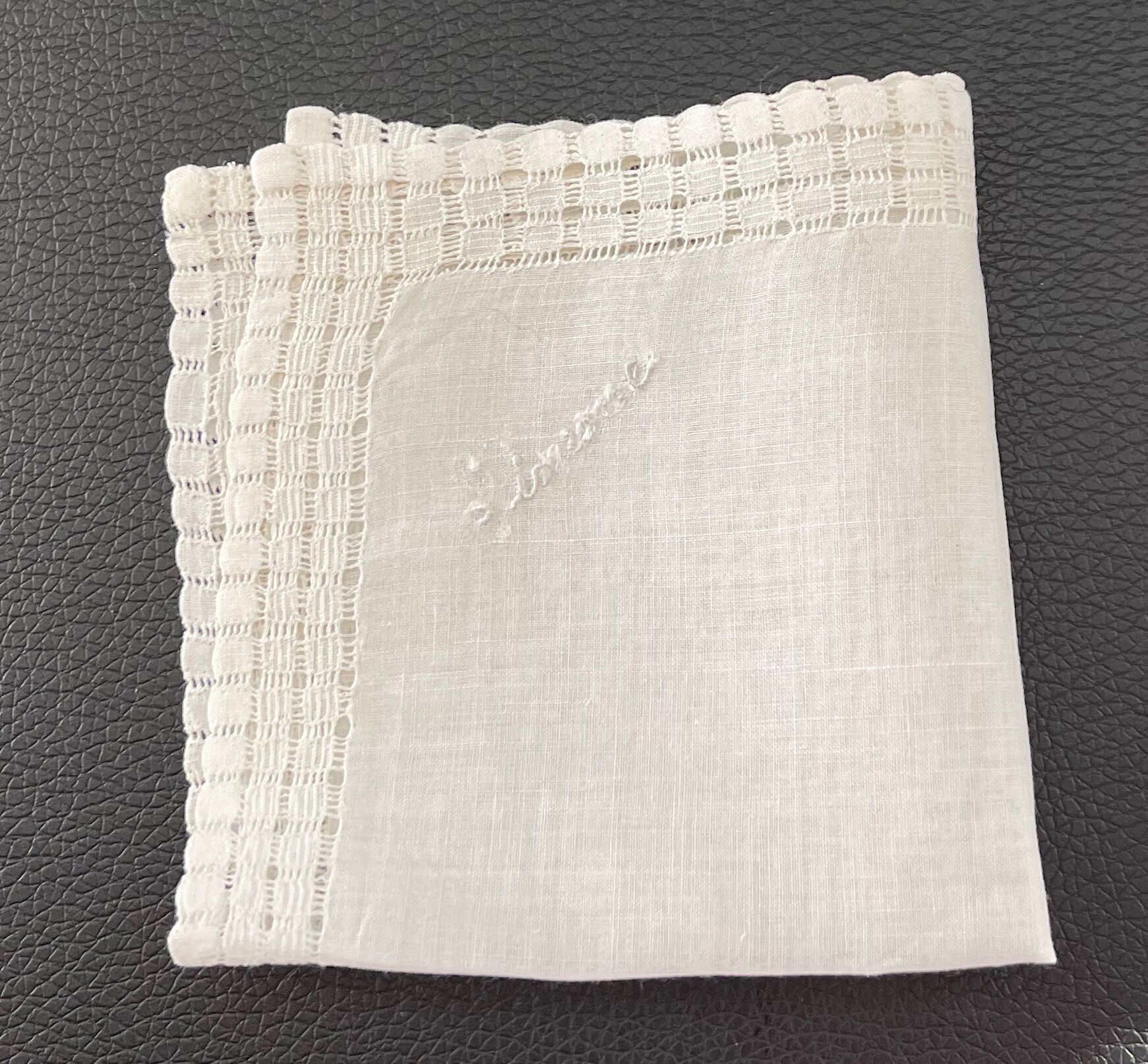 Set of 6 antique embroidered handkerchiefs