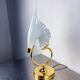 Italian white calla lily flower table lamp, Murano glass, 1970s