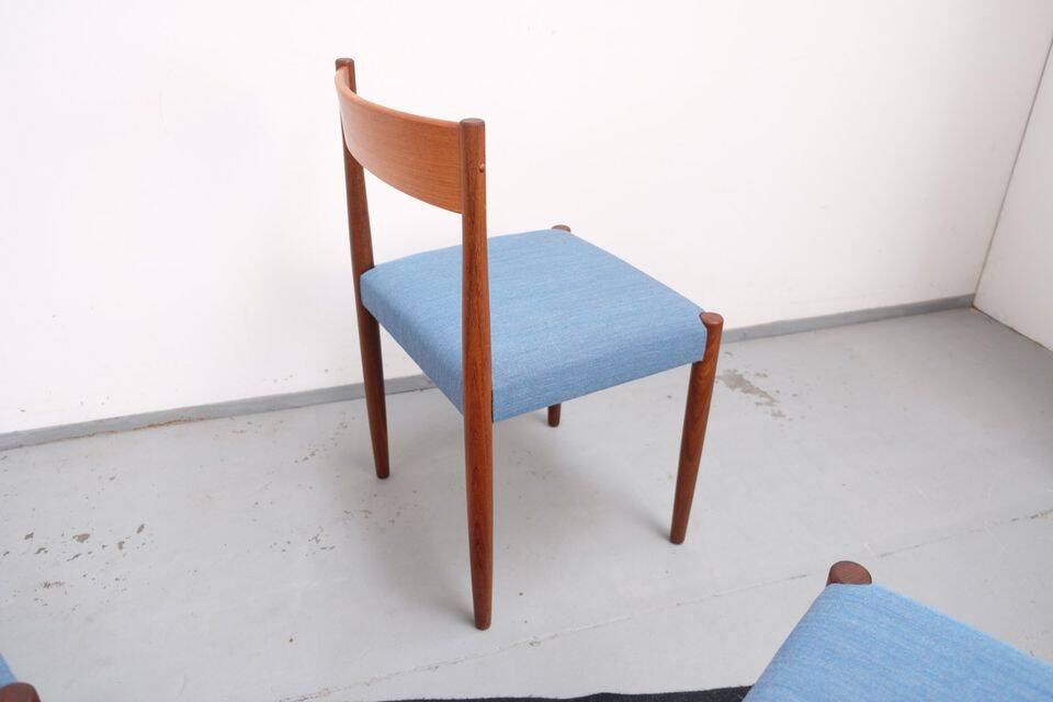 4 Danish Mid-Century style dining chairs | Teak | Kvadrat fabric