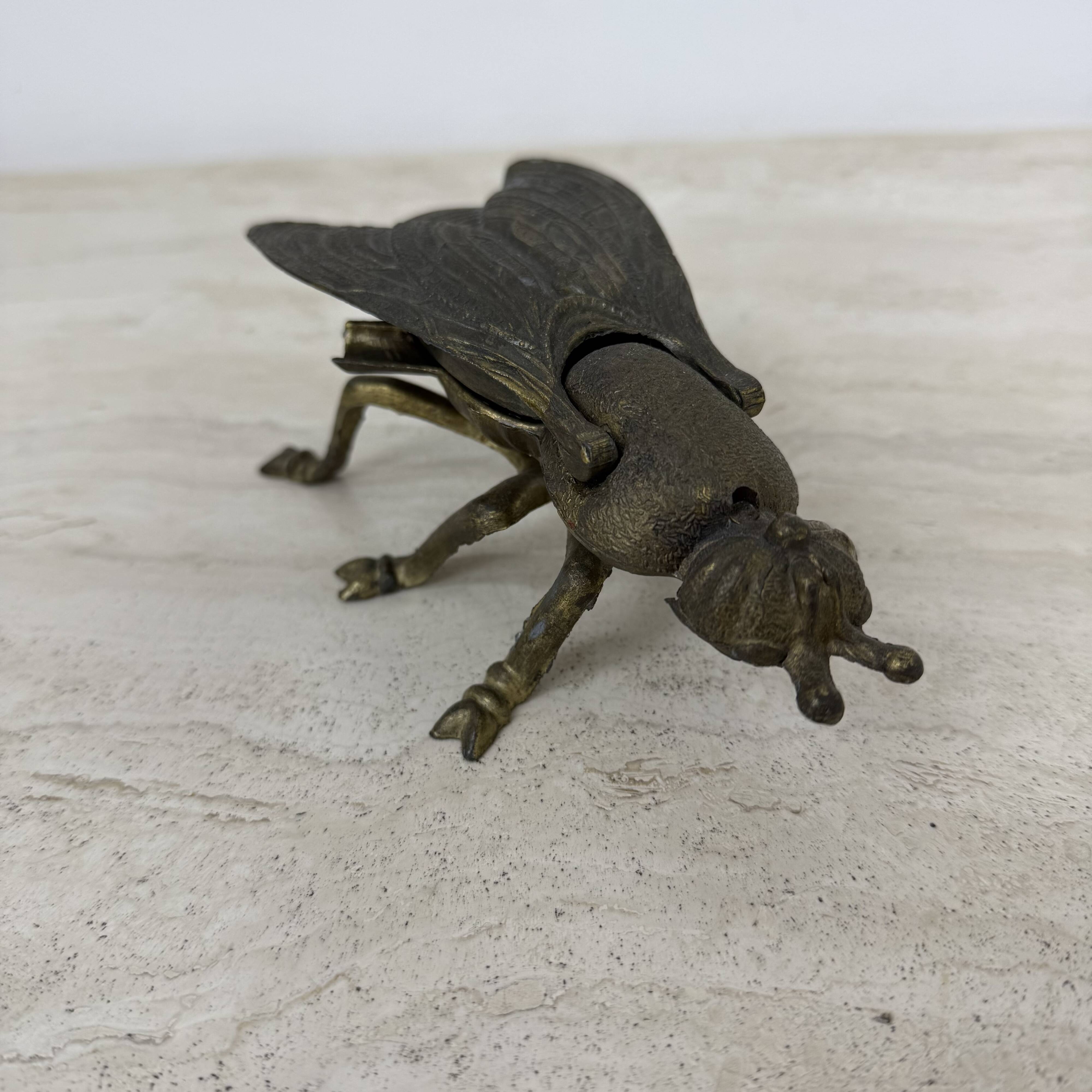 Brass ash tray fly shaped vintage , 1970s