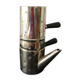 Cafetière individuelle ancienne en métal argenté