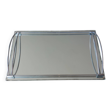 Antique mirror and chrome tray from the Art Deco period 1930
