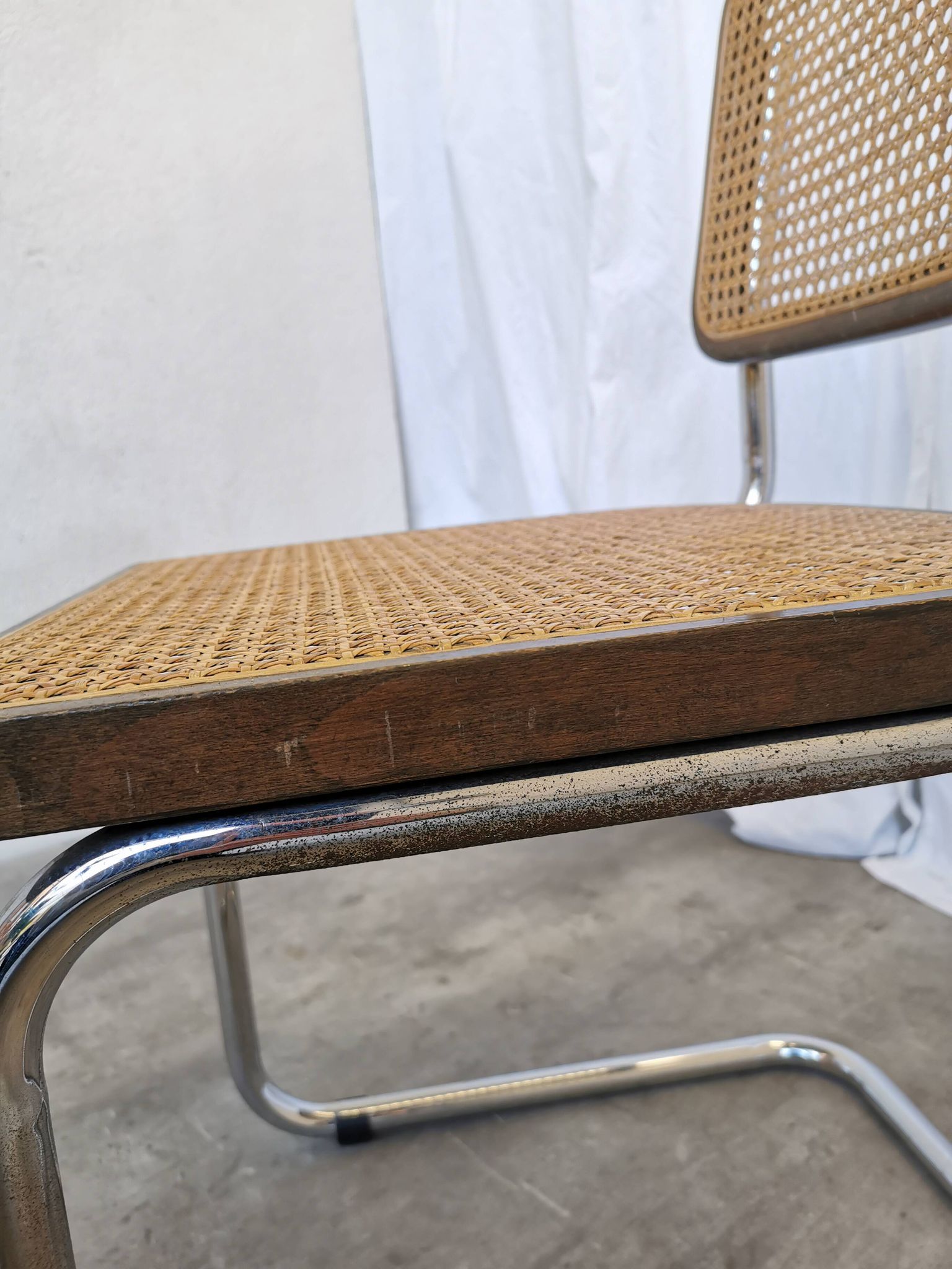 Vintage Cesca Cane Chair: 1970s Italian Mid-Century Modern Dining Office Ch