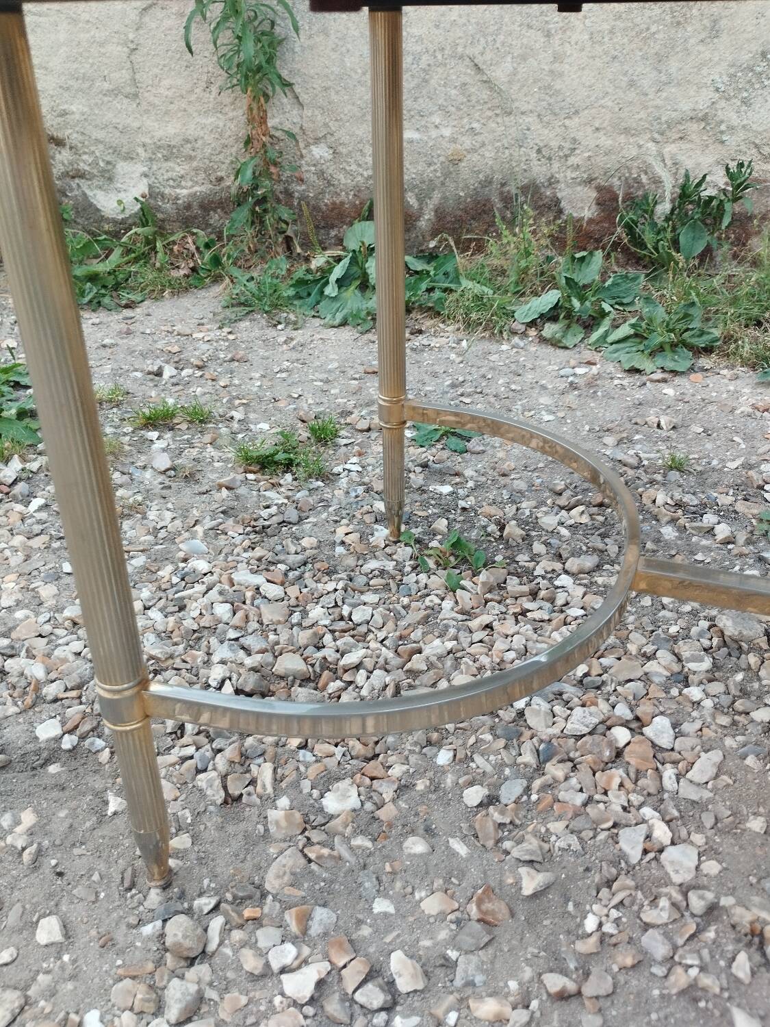 Antique vintage coffee table with marble top