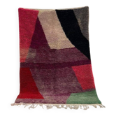Tapis beni ouraine fait main traditionnelle artisanale à motifs colorés