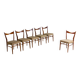 Set of slender mid-century dining chairs with finely curved backs, 1960s