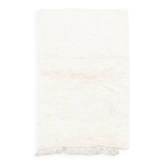Tapis blanche simple tissé en laine naturel fait main taille 250cm×150cm
