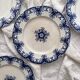 4 ironstone dessert plates "Rouen" JVB Jules Vieillard Bordeaux