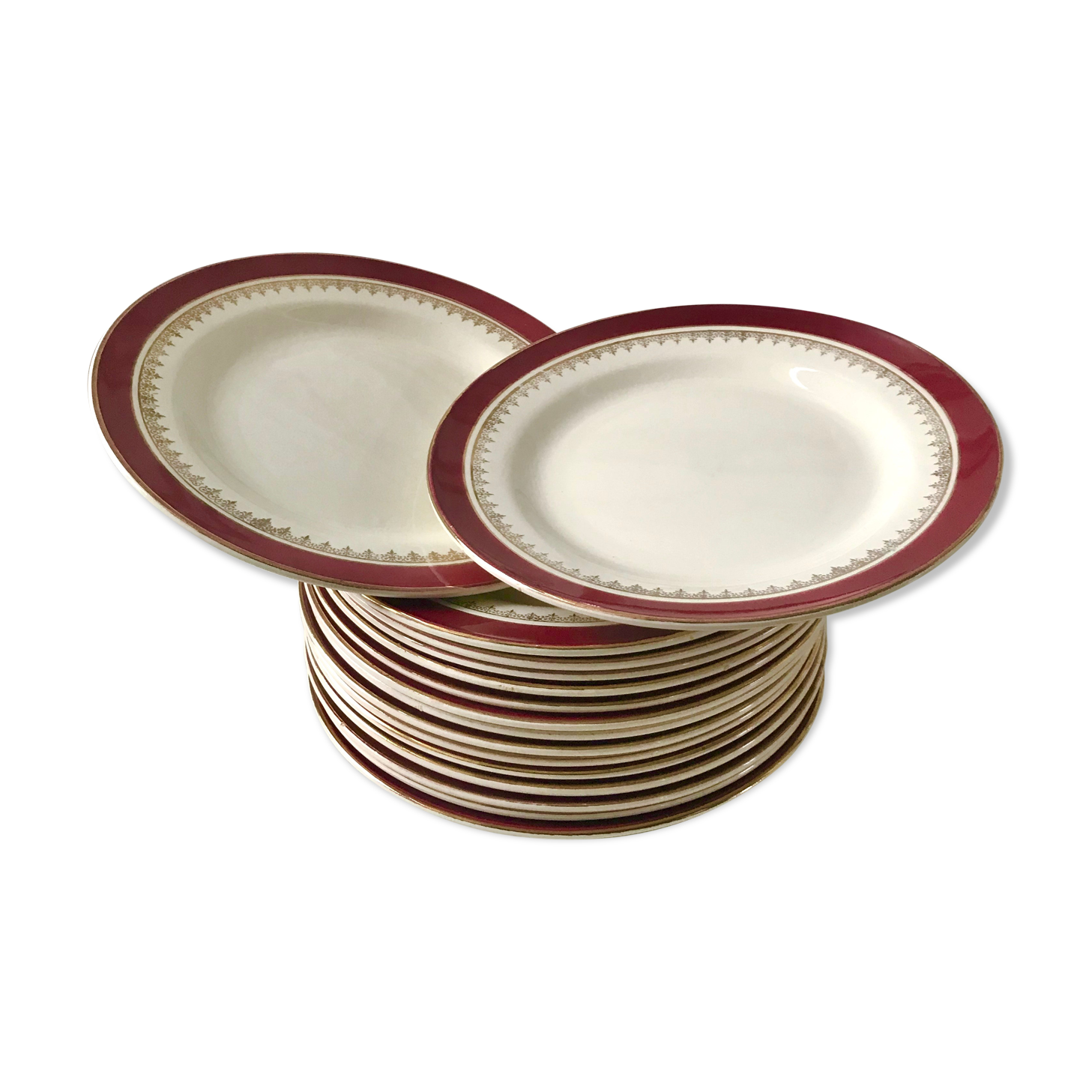 Lot de 16 assiettes Digoin Sarreguemines, modèle Martine