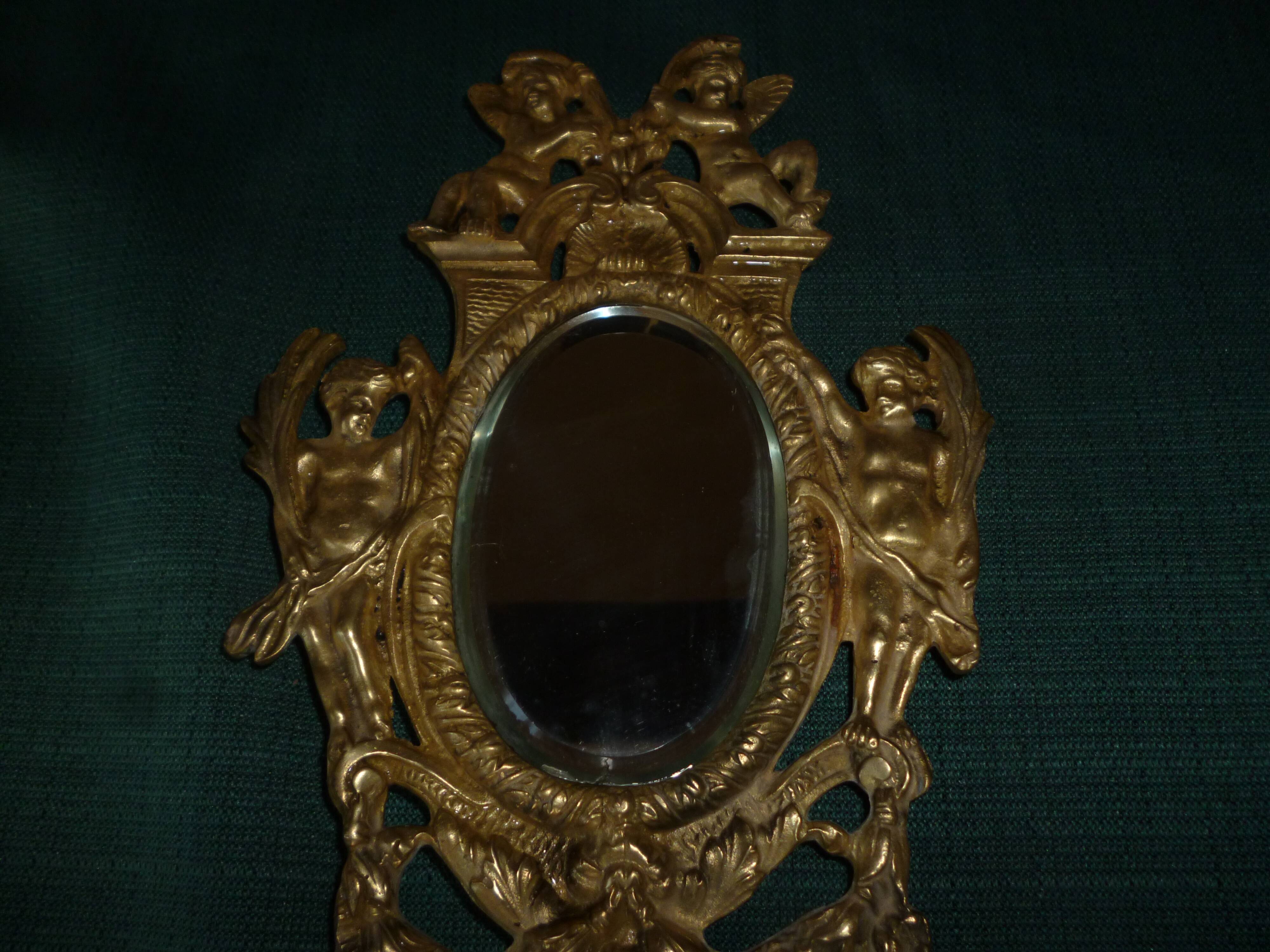 Paire d'appliques bronze avec miroir biseauté XIXème