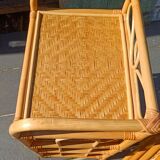 Pair of 1970s rattan bedside tables