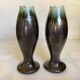 Pair of flamed ceramic vases Thulin Made in Belgium