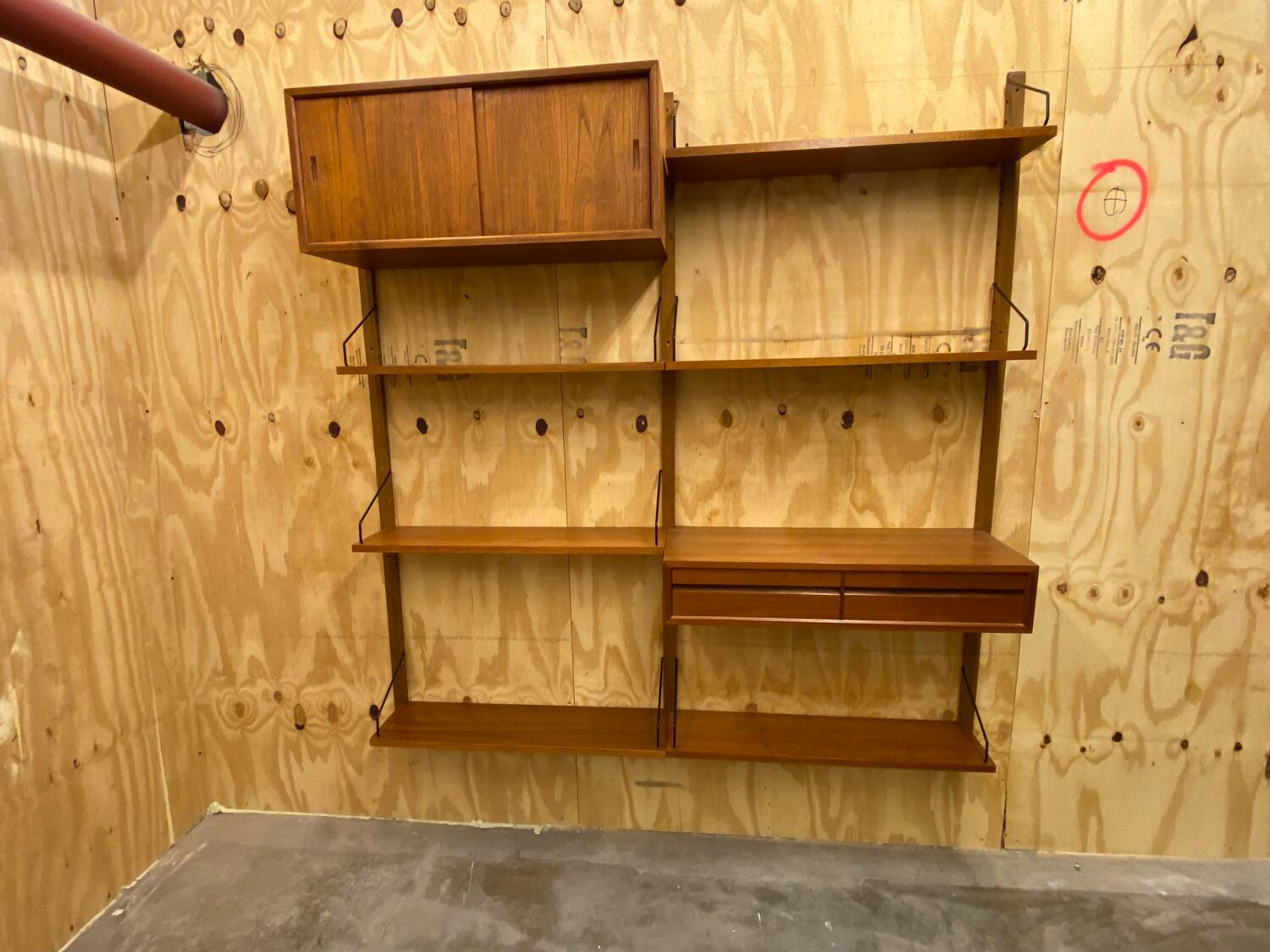 Vintage Scandinavian Teak Wall Unit by Poul Cadovius for Royal System, 1960s
