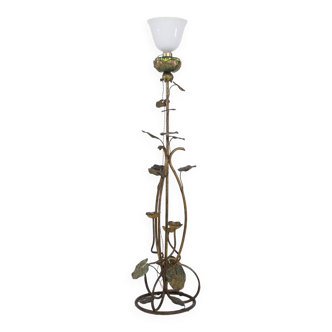 Lampadaire Art Nouveau aux nénuphars